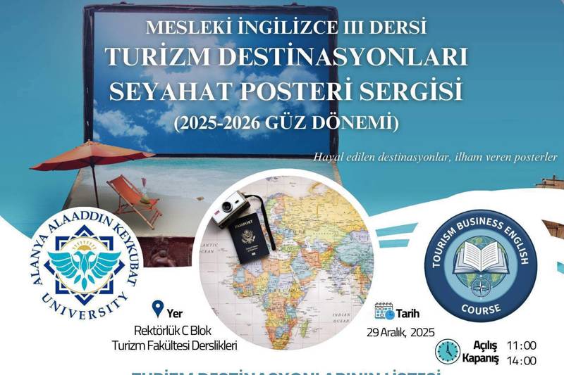 Mesleki İngilizce III Dersi Turizm Destinasyonları Seyahat Posteri Sergisi