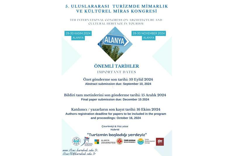 5. ULUSLARARASI TURİZMDE MİMARLIK VE KÜLTÜREL MİRAS KONGRESİ